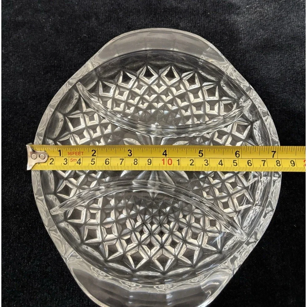 Vintage Heavy Cut Clear crystal Glass round 7